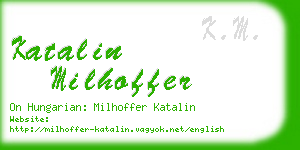 katalin milhoffer business card